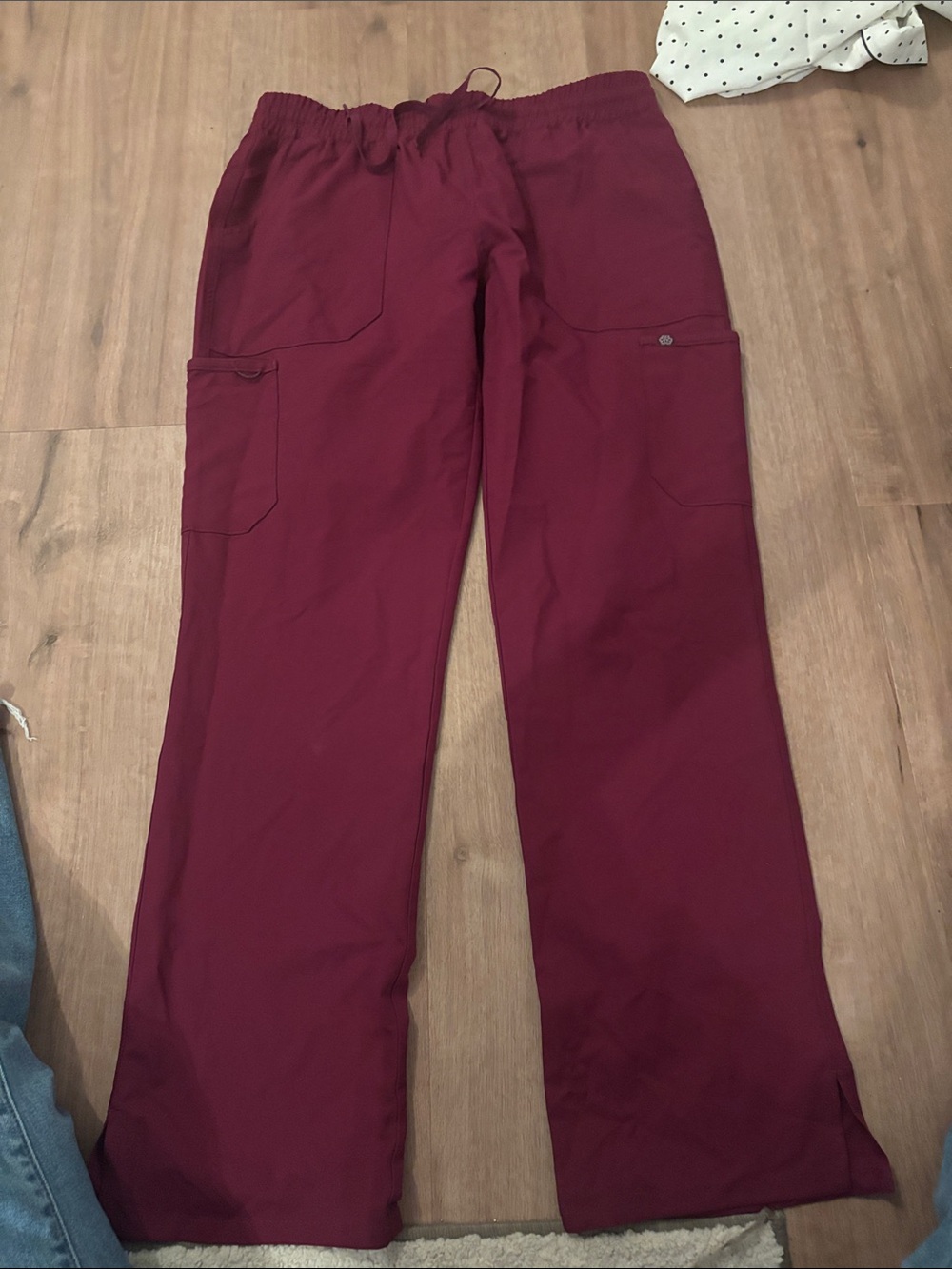 Med Couture Burgundy Cargo Scrub Pants